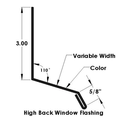 Window Head Flashing 3″ High Back