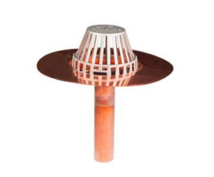 Commercial Spun Copper Drain by Menzies. It’s similar to standard vertical drains but without the clamping ring to secure the drain to the membrane more firmly.