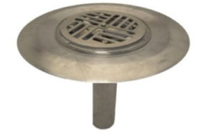Clamp-Tite Aluminum Flat Top Drain With Bowl by Menzies for foot traffic areas on concrete substrate.