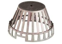 Replacement Die Cast Strainer by Menzies. Fits all of Menzies’ strainer-style vertical drains.