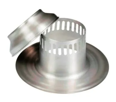 Breather Vent Spun Aluminum by Menzies. The 8” and 12” varieties have a removable top for one piece stripping. (4” primarily used as a moisture release system.) Also available in TPO Direct Weld™ variety.